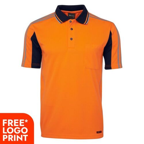 Mens Hi Vis Short Sleeve Arm Tape Polo Thumbnail