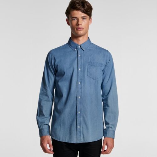 Mens Blue Denim Shirt Thumbnail
