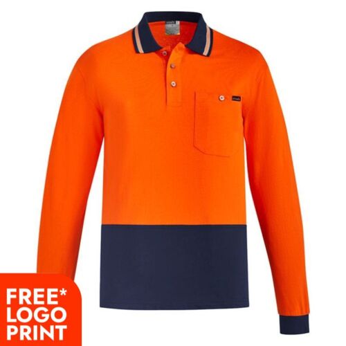 Mens Hi Vis Cotton Long Sleeve Polo Thumbnail