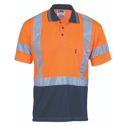Hi Vis Cool Breathe Polo Shirt with Cross Back Tape Thumbnail